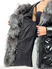 Onyx Genuine Silver Fox Down Parka 107cm Alaska® Outerwear Company