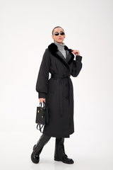 Genuine Mink Fur Real Python Leather Trim Coat Alaska® Outerwear Company