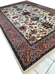 Hand-Knotted Vintage Afghani Serapi Wool Rug – 10'10" x 15'10" – Elegant Traditional Area Rug Rugistan