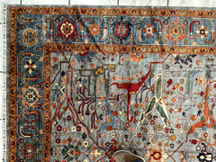 Hand-Knotted Trasitional Serapi Ghazni Wool Rug – 9’1” x 12’ – Intricate Floral Design Rugistan