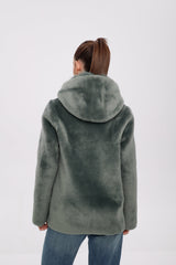 ⇆ Reversible Hooded Wool Blend Jacket Alaska® Outerwear Company