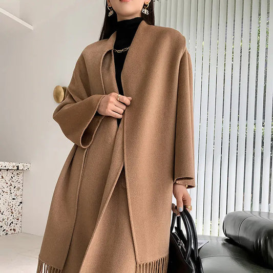 Wool Coat With Scarf Family Shopolf