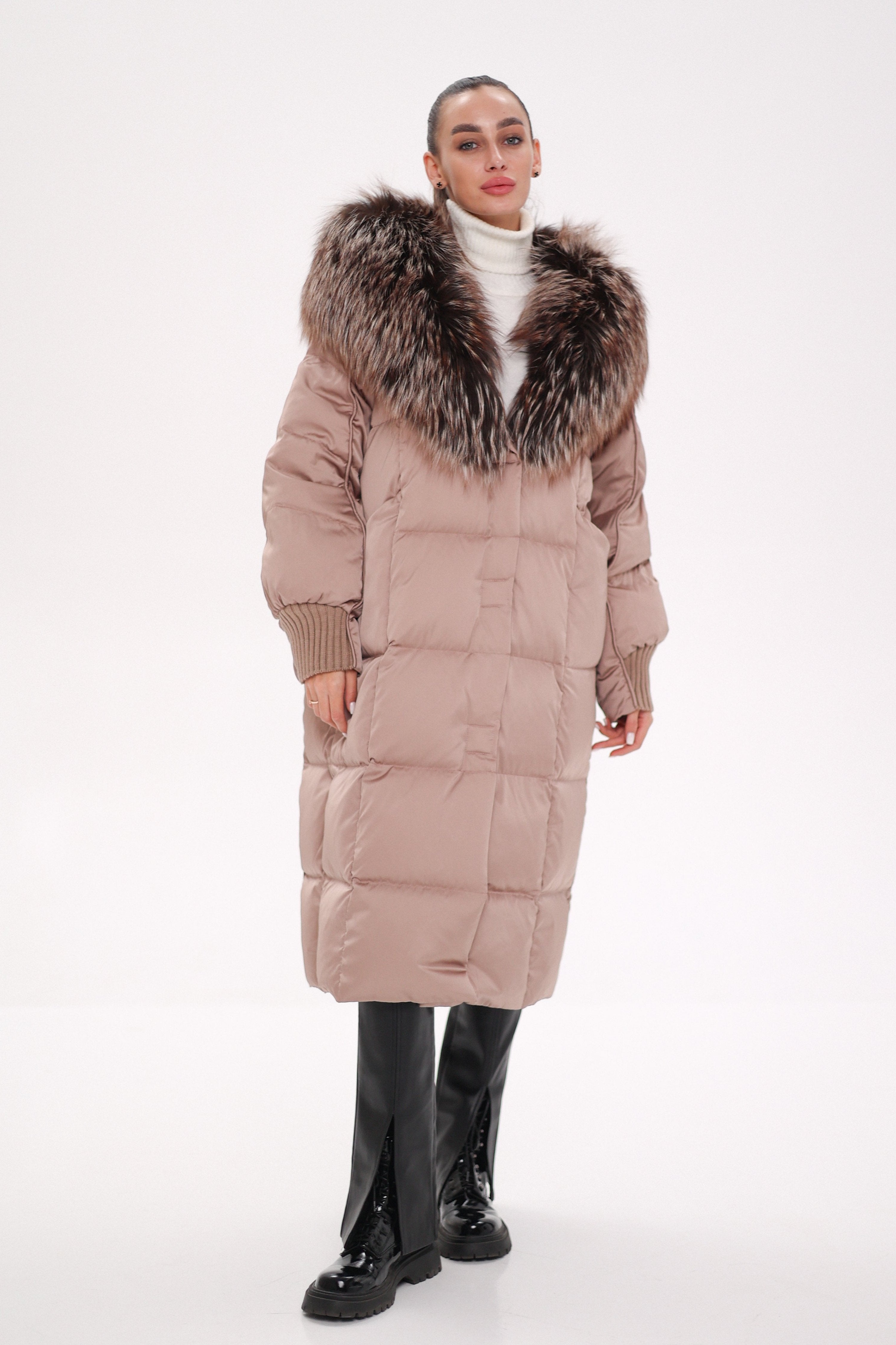 Rei Silver Fox Fully Lined Hood Down Coat in Blush Alaska® Outerwear Company