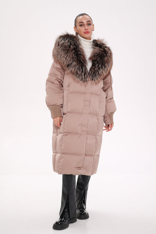 Rei Silver Fox Fully Lined Hood Down Coat in Blush Alaska® Outerwear Company