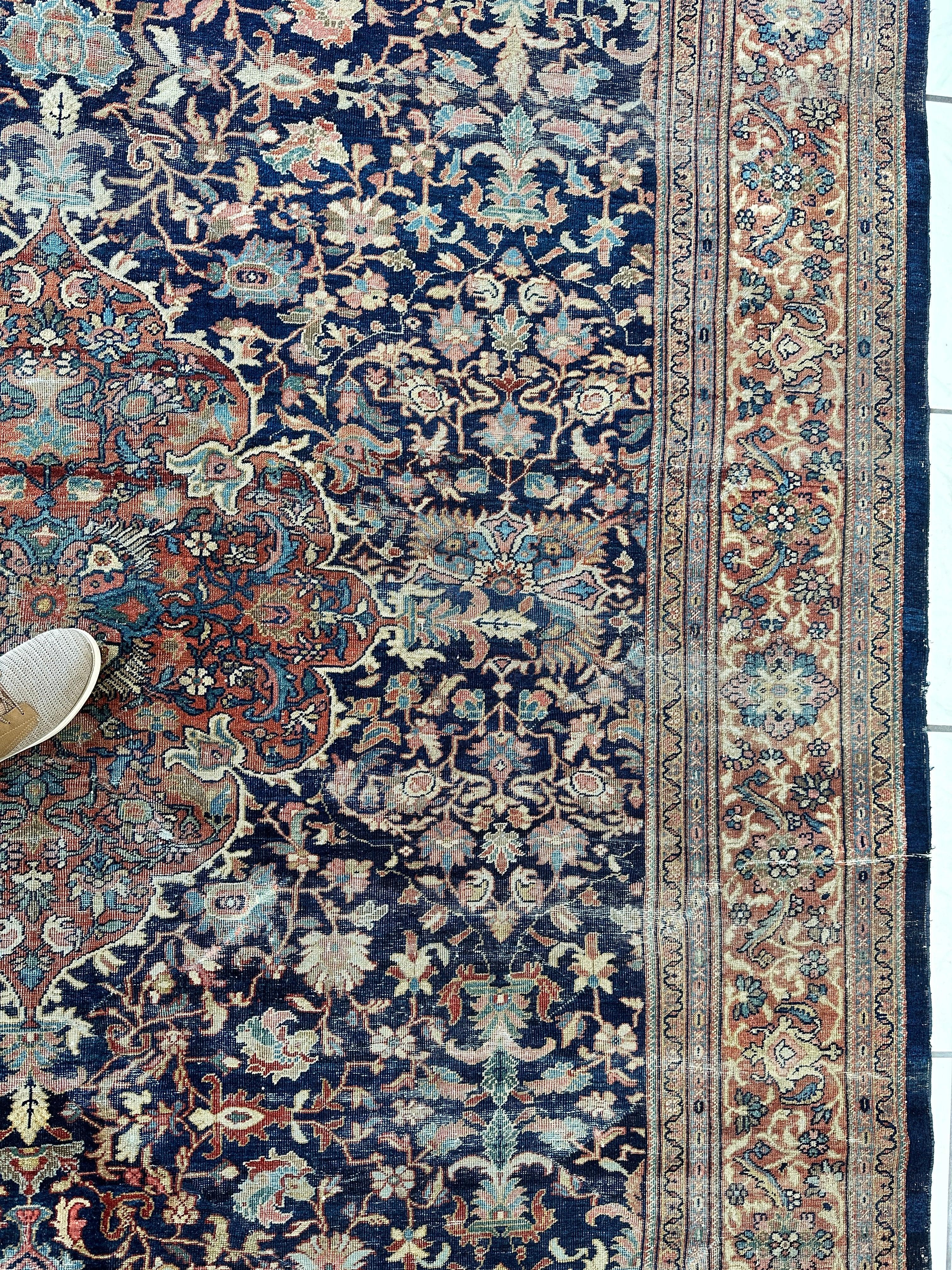 Antique Persian Mahal Rug 8’3”x12’ - Circa 1900 Treasure Rugistan