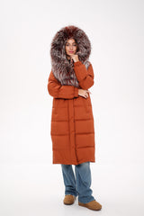 Genuine Silver Fox Fully Lined Hood Down Filled Coat Alaska® Outerwear Company