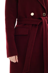 Denise Cashmere Blend Overcoat in Bordeaux