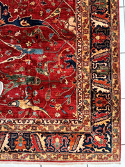 Hand-Knotted Afghani Bidjar Wool Rug – 9’x12’6” – Intricate Geometric & Floral Motifs Rugistan