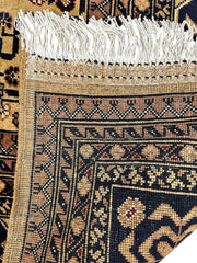 Hand-Knotted Afghan Bukhara Rug 8'4" x 11'10" - Wool, Geometric Patterns Rugistan