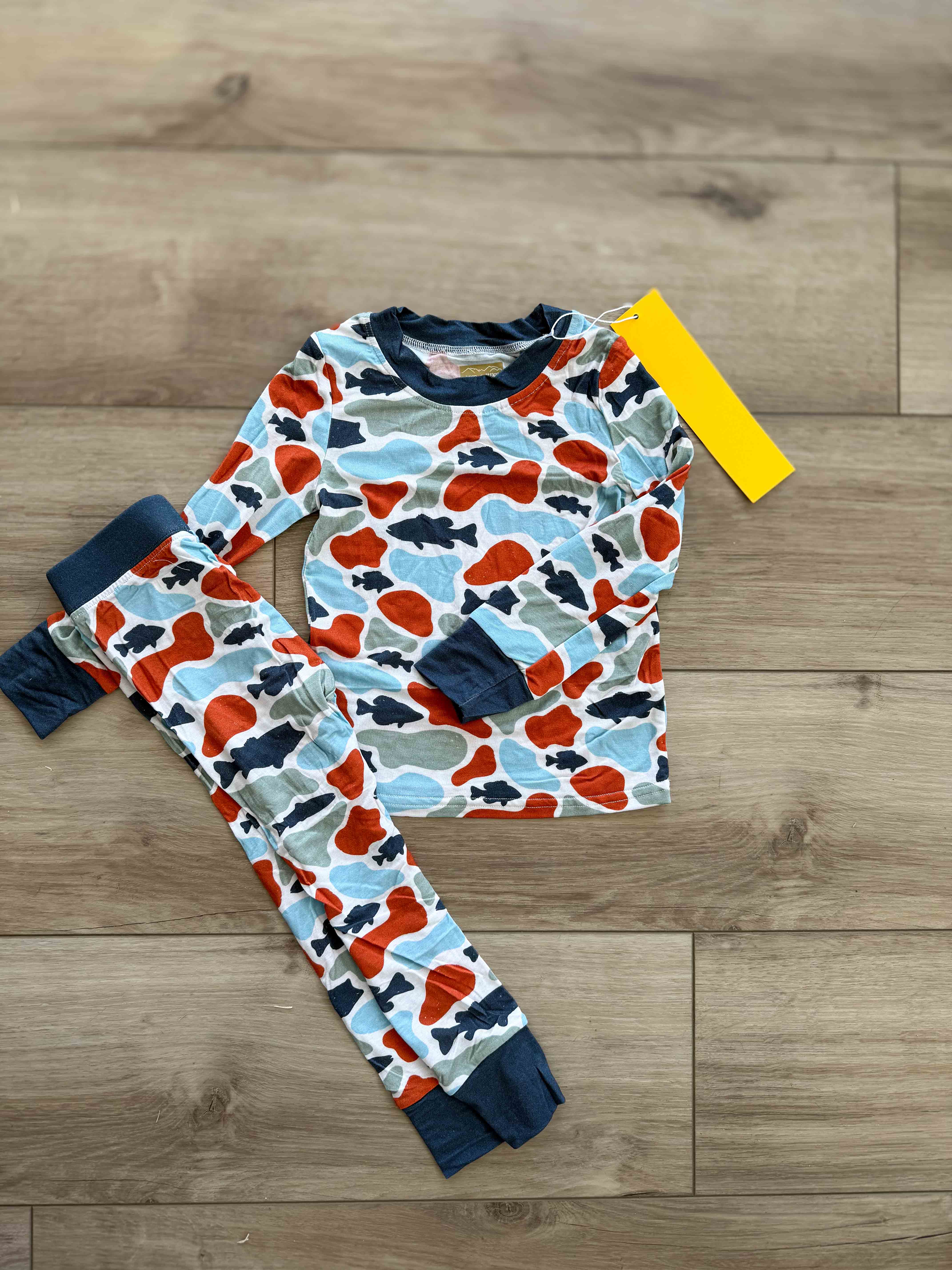 Camo fish bamboo pj set Keep the Littles Wild