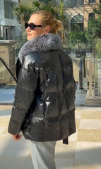 Genuine Silver Fox Fur Down Fill Water-Repellent Coat Alaska® Outerwear Company