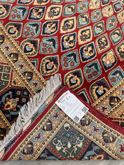 Afghani Parak Hand-Knotted Wool Rug | 6’6″ x 9’10″ Traditional Dome Motif Rugistan