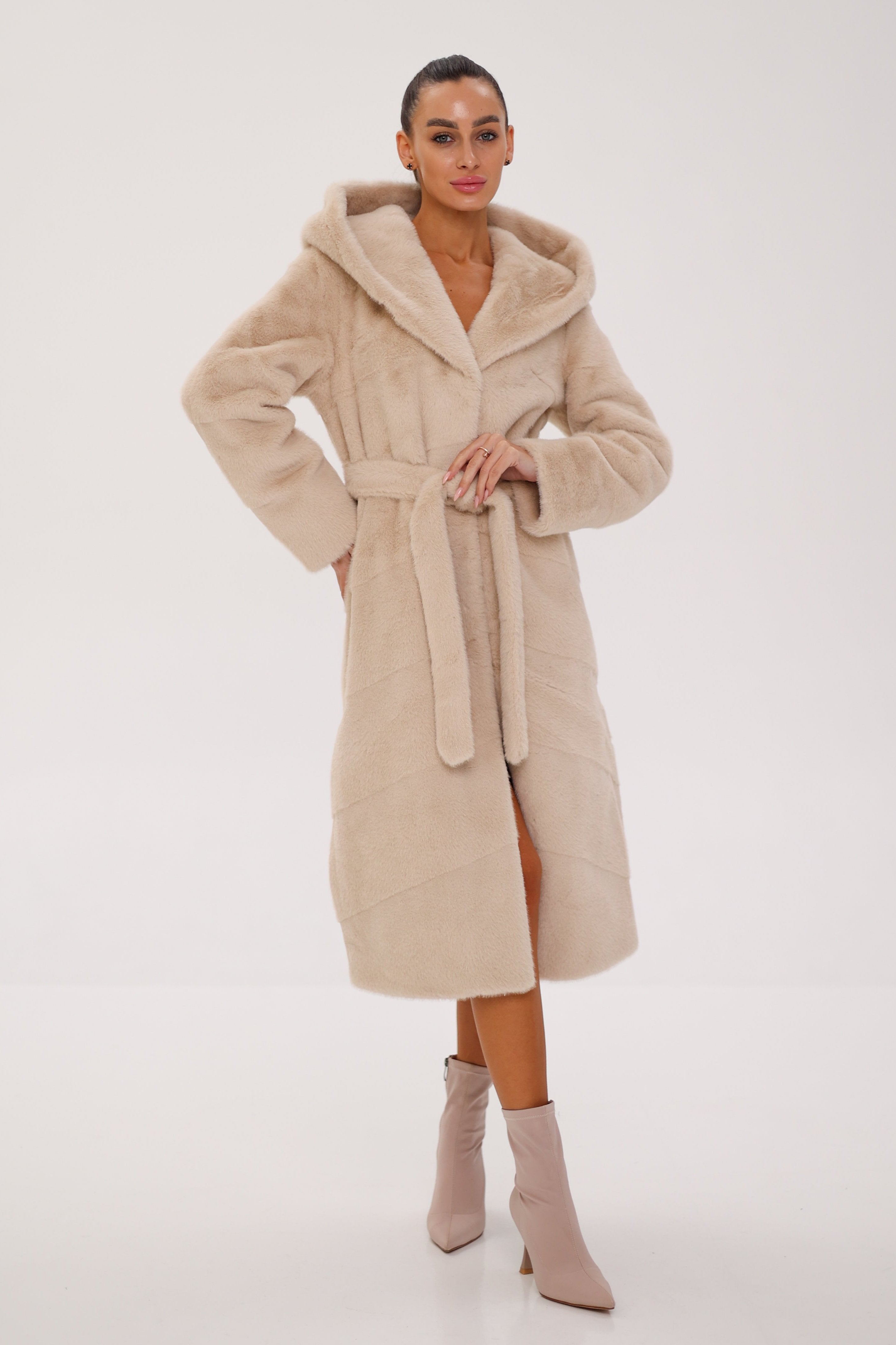 Faux Mink Effect Fur Hooded Coat Alaska® Outerwear Company