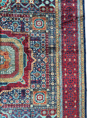 Hand-Knotted Mamluk Wool Rug – 8'4" x 9'9" – Intricate Geometric Masterpiece Rugistan