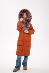 Genuine Silver Fox Fully Lined Hood Down Filled Coat Alaska® Outerwear Company