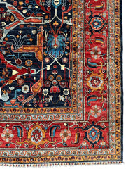 Hand-Knotted Afghani Bidjar Wool Rug – 9’x12’ – Intricate Geometric & Floral Motifs Rugistan
