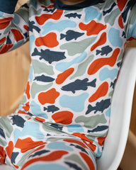 Camo fish bamboo pj set Keep the Littles Wild