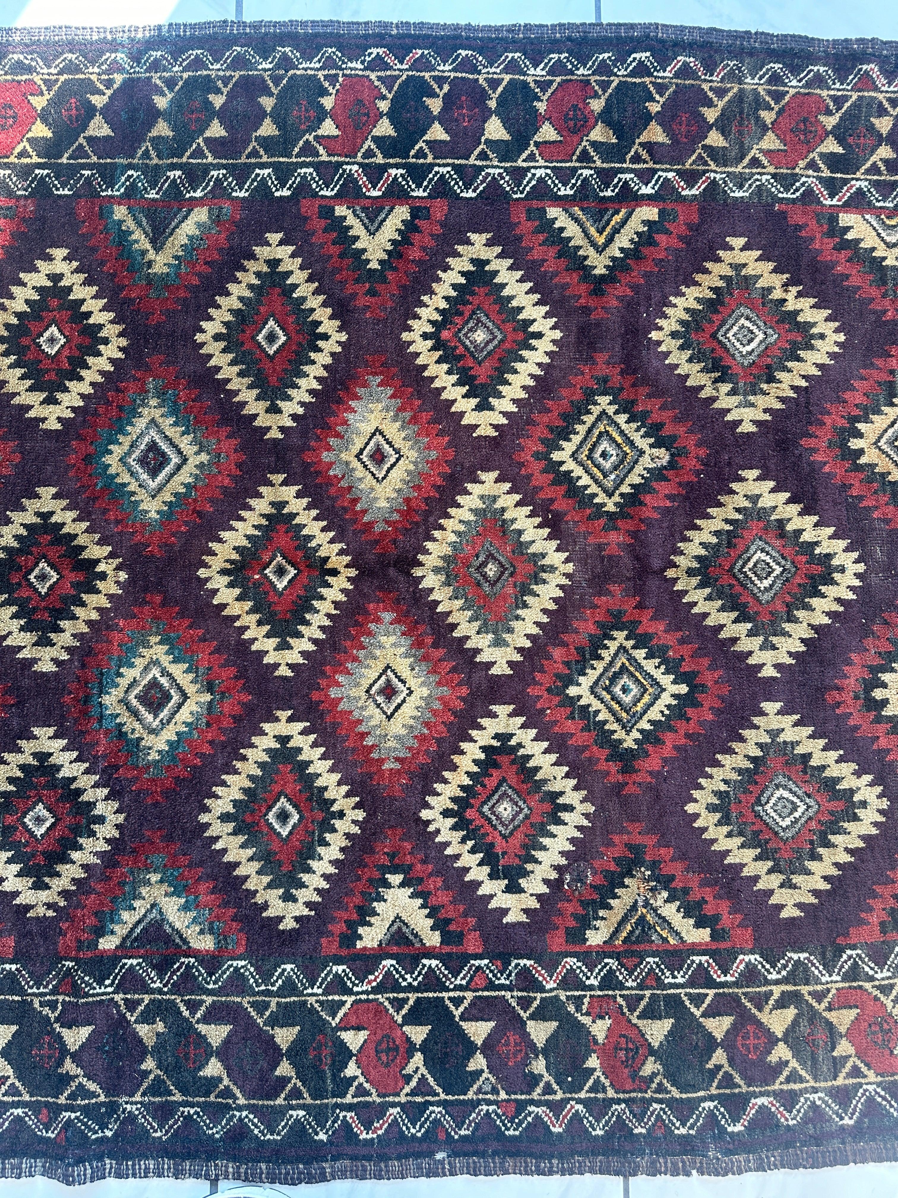 Antique 1900’s Tribal Baluch Wool Rug 4’5” x 8’6” Rugistan