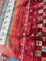 Afghani Khorjin Wool Rug – 7' x 9'10" – Vibrant Geometric & Tribal Patterns Rugistan