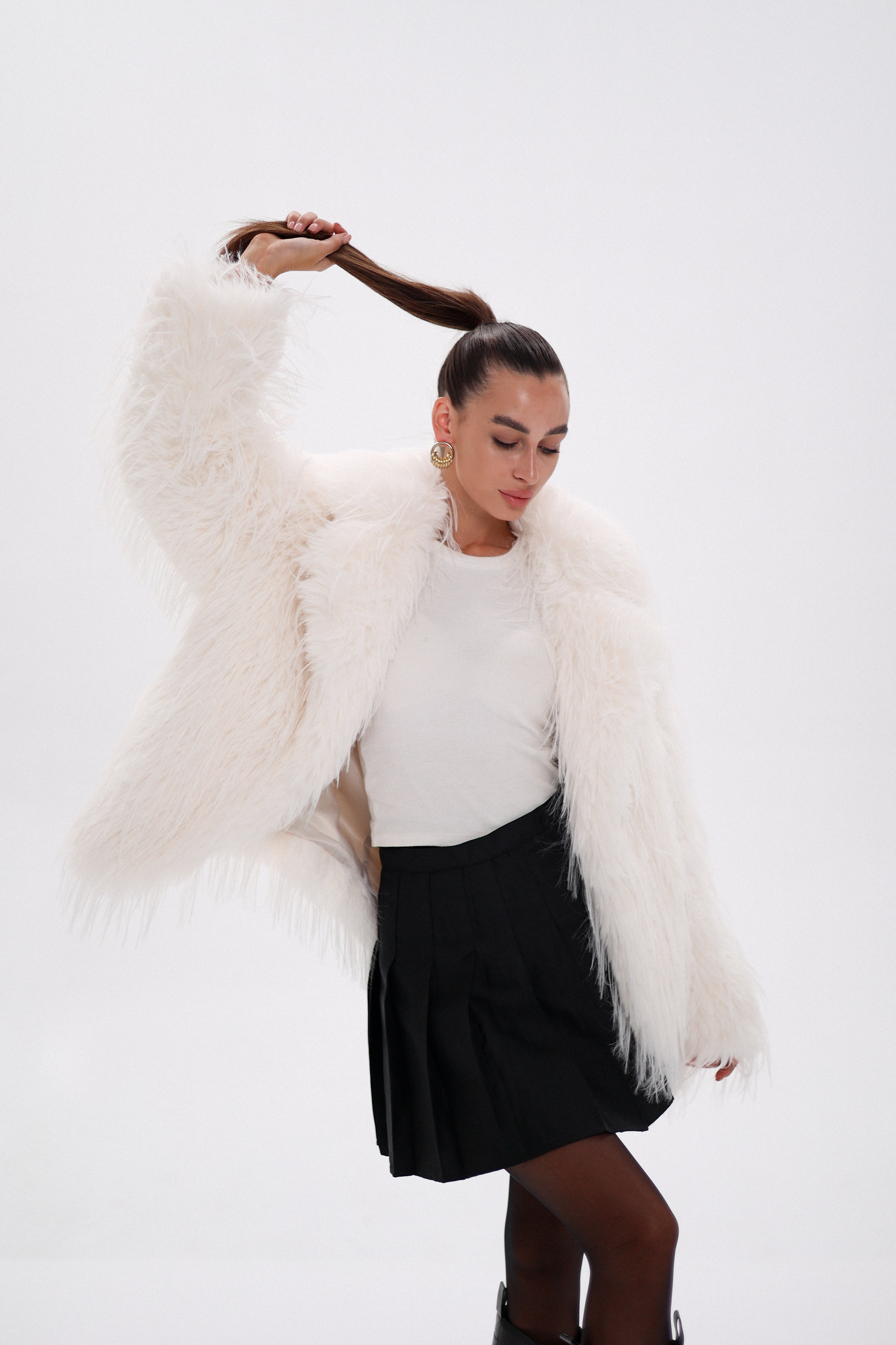 Faux Ostrich Luxe Wool Blend Coat Alaska® Outerwear Company