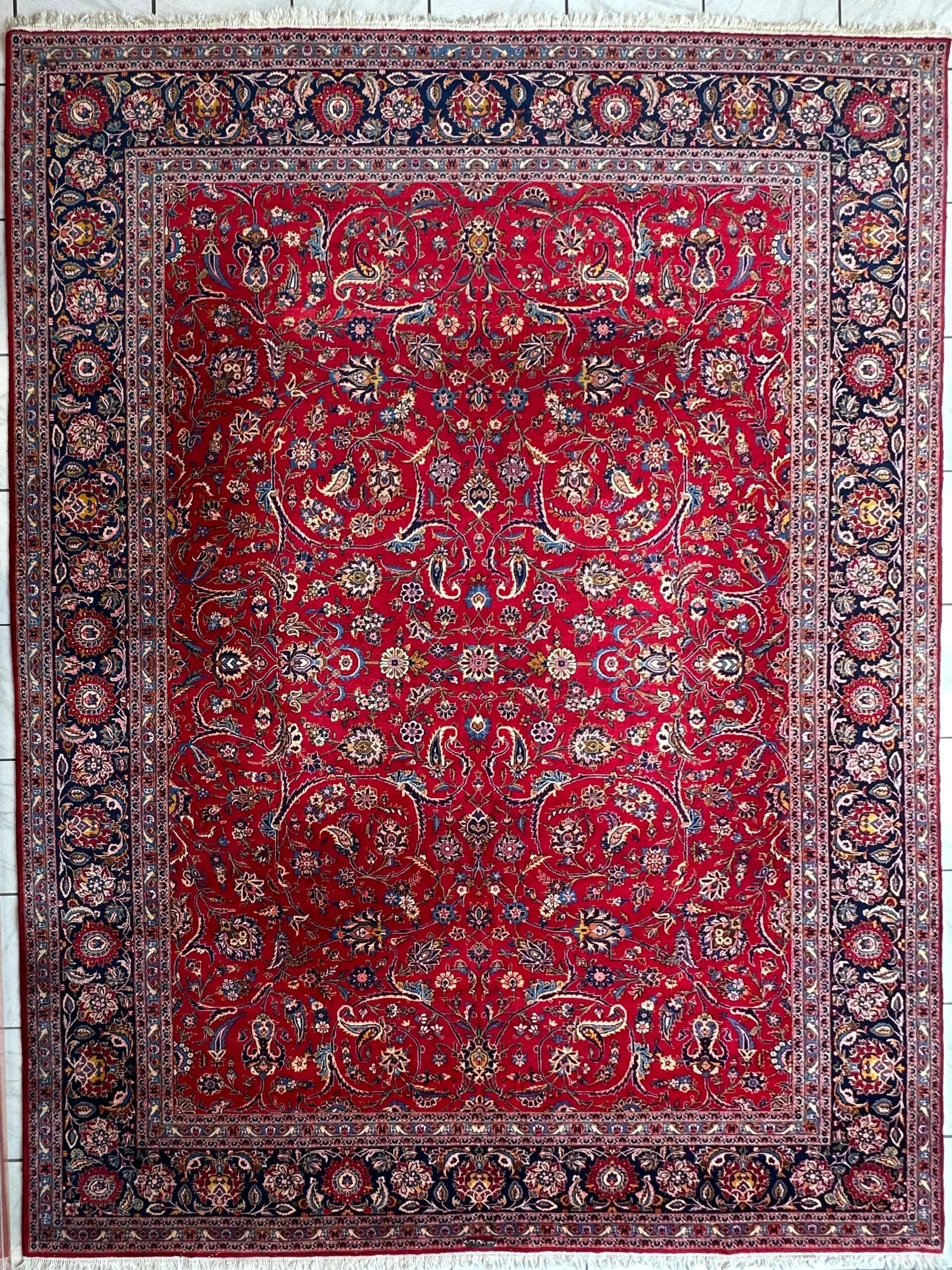 Incredible Persian Kashan All Over Wool Rug 10’2” x 14’ Rugistan
