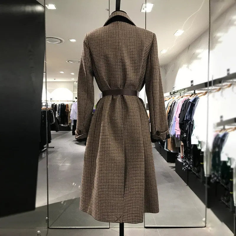 Plaid Wool Coat Family Shopolf
