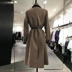 Plaid Wool Coat Family Shopolf