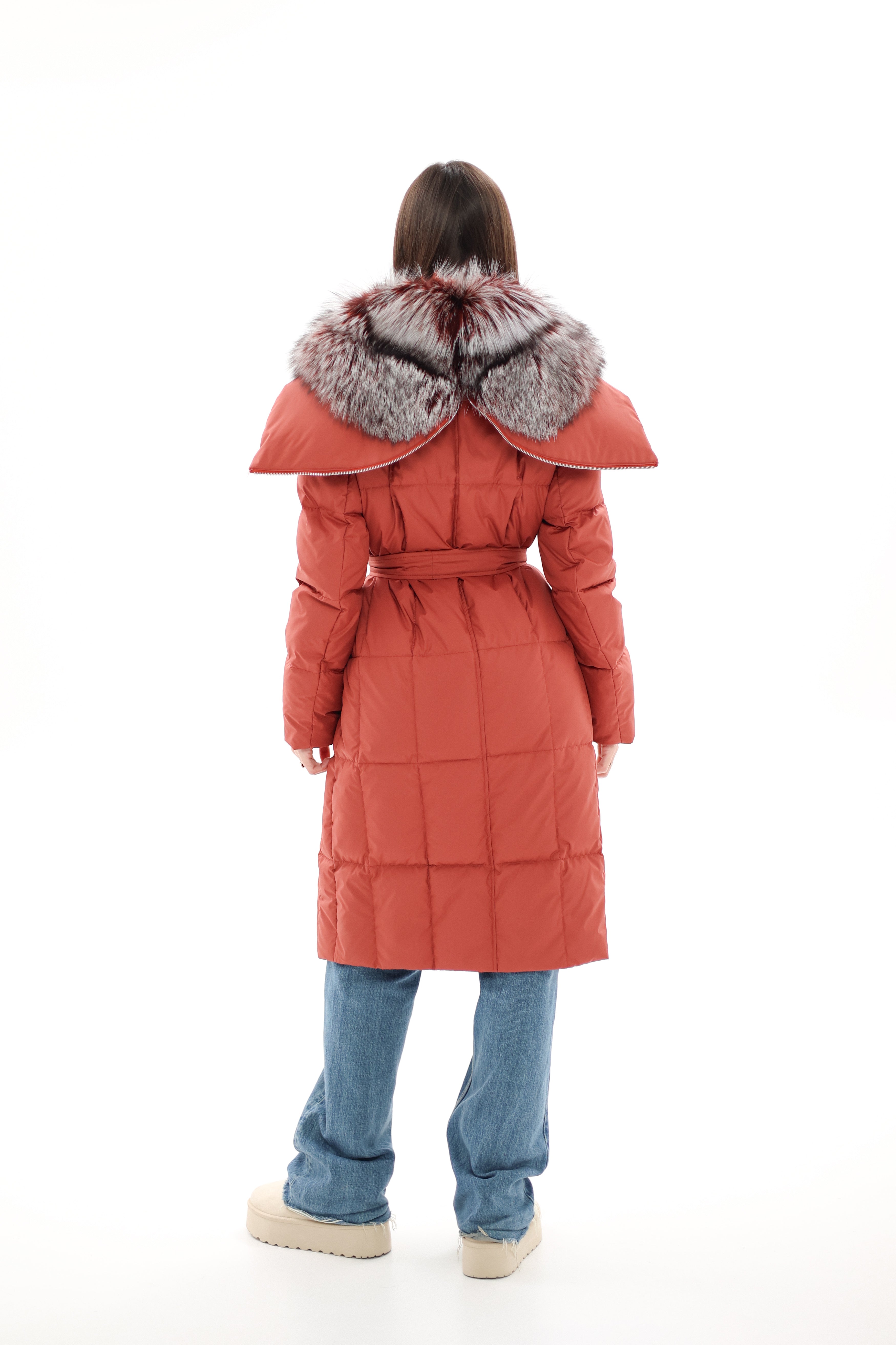 Genuine Silver Fox Fur Trim Down Coat Alaska® Outerwear Company