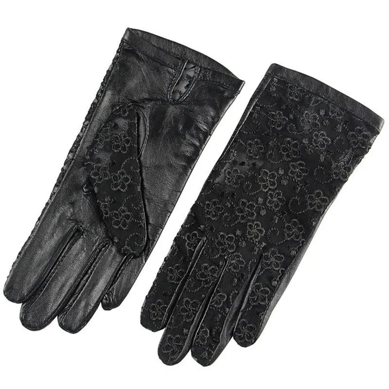 Lace-topped leather gloves Family Shopolf