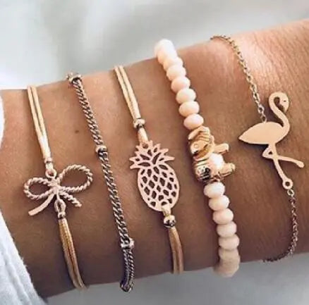 Bead Chain Bracelet Set Anklet Family Shopolf