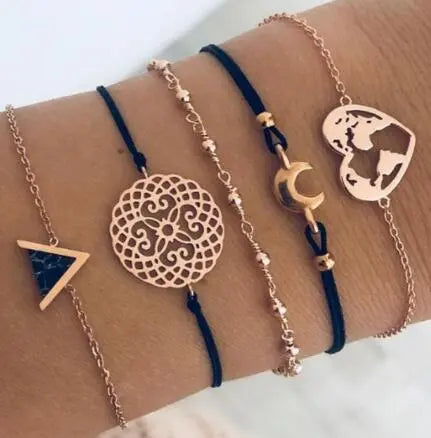 Bead Chain Bracelet Set Anklet Family Shopolf