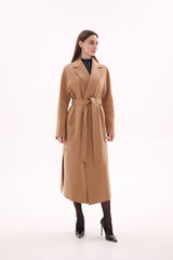 Cambridge Comfort Classic Wraparound Wool Blend Overcoat in Camel