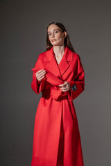 Chester Premium Wool Cashmere Coat in Sicily Red