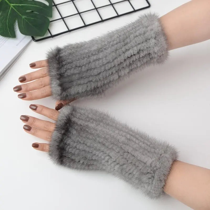 Winter gloves made of fur Family Shopolf