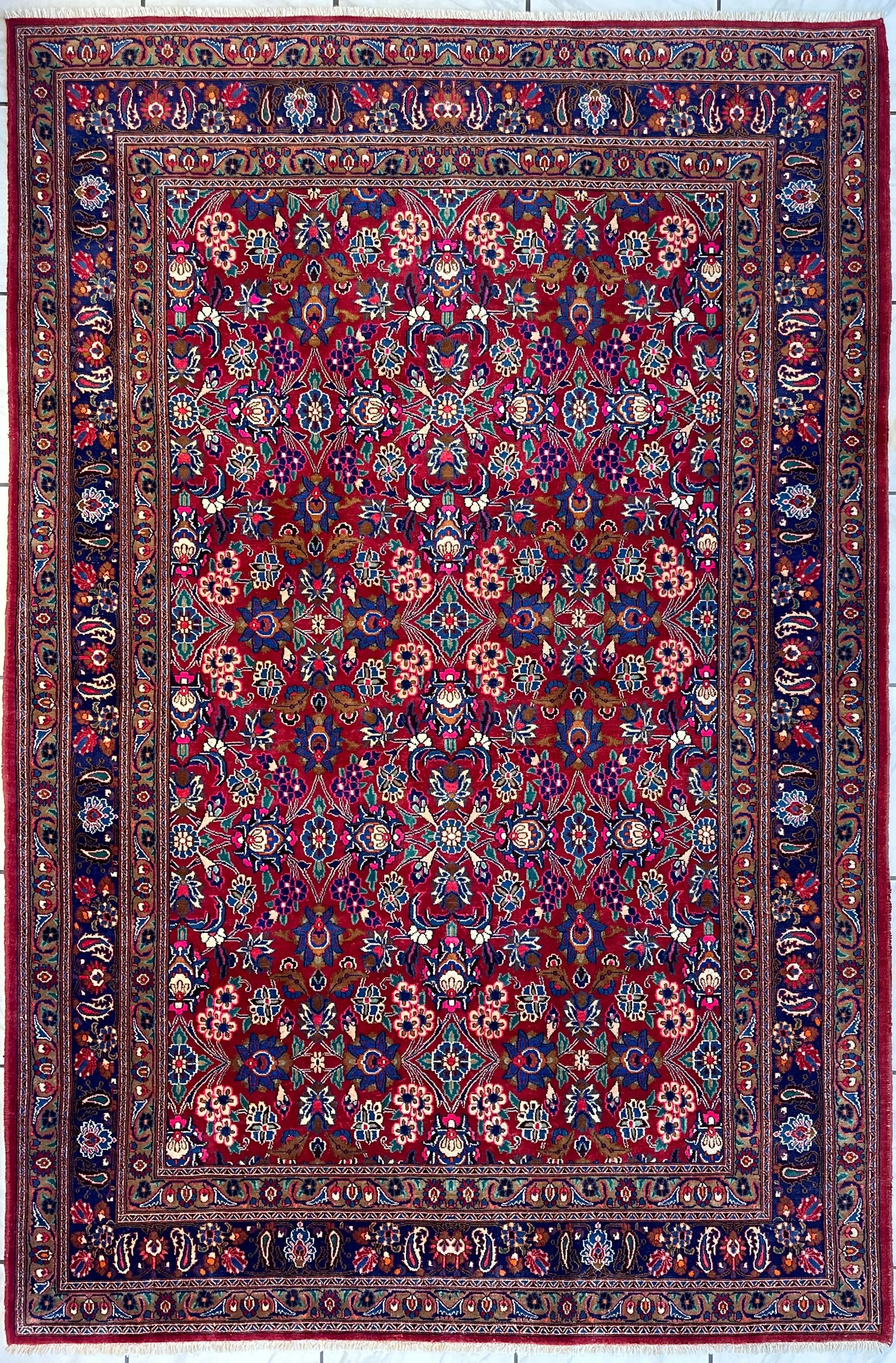 Persian Mashhad I Fine Allover Rug Wool 7 x 10 Rugistan
