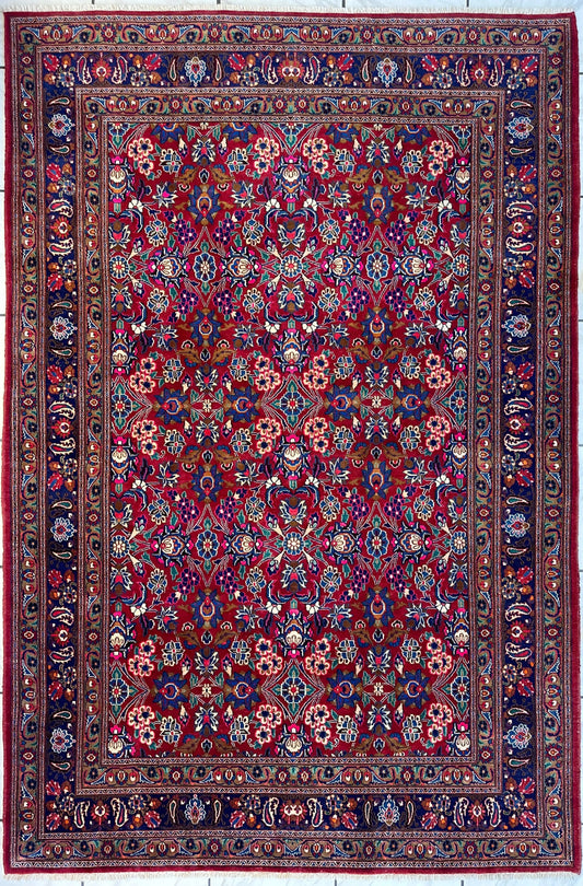 Persian Mashhad I Fine Allover Rug Wool 7 x 10 Rugistan