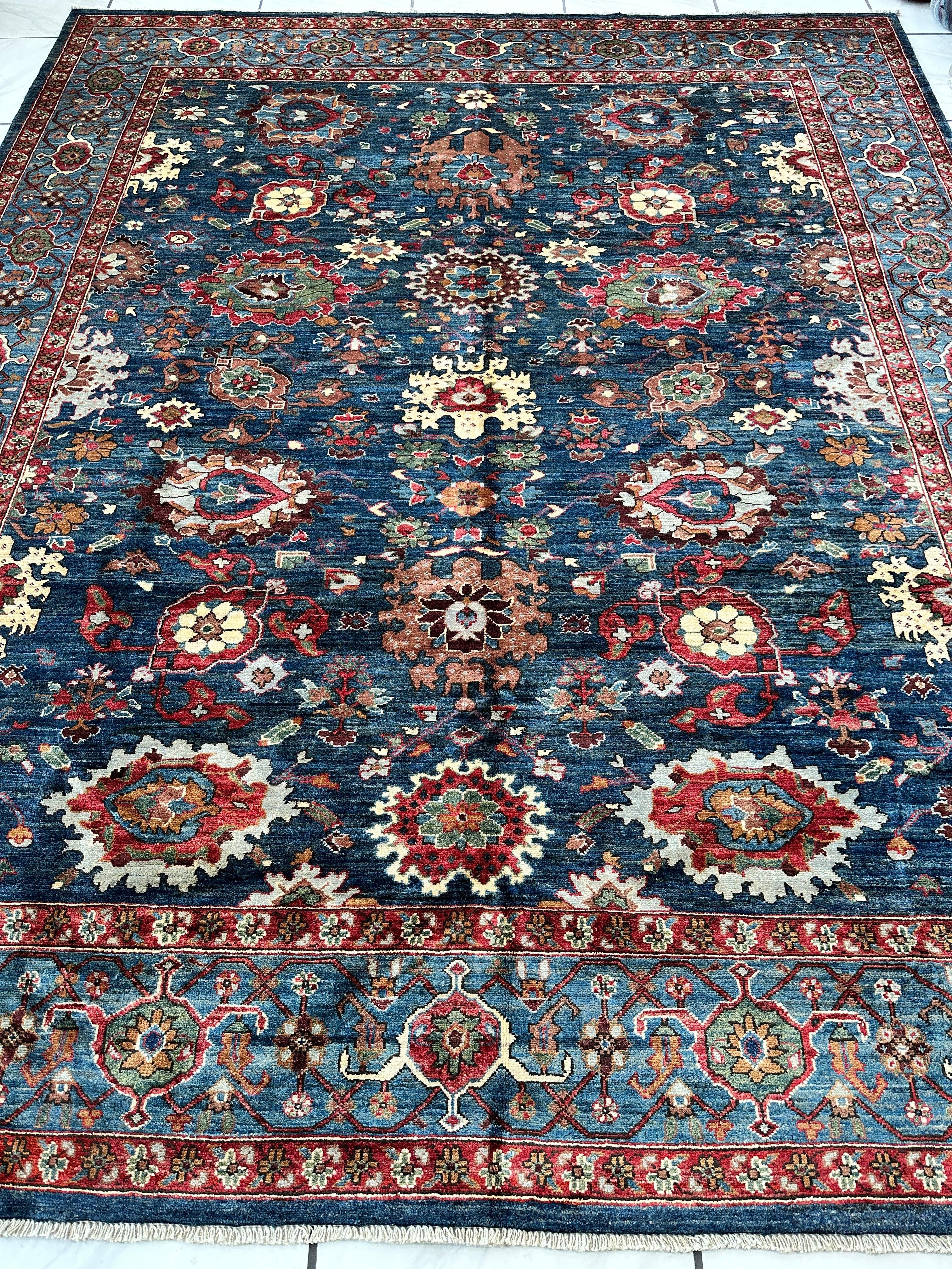 Trasitional Serapi Ghazni Wool Rug – 8' x 10’ – Intricate Floral Design Rugistan