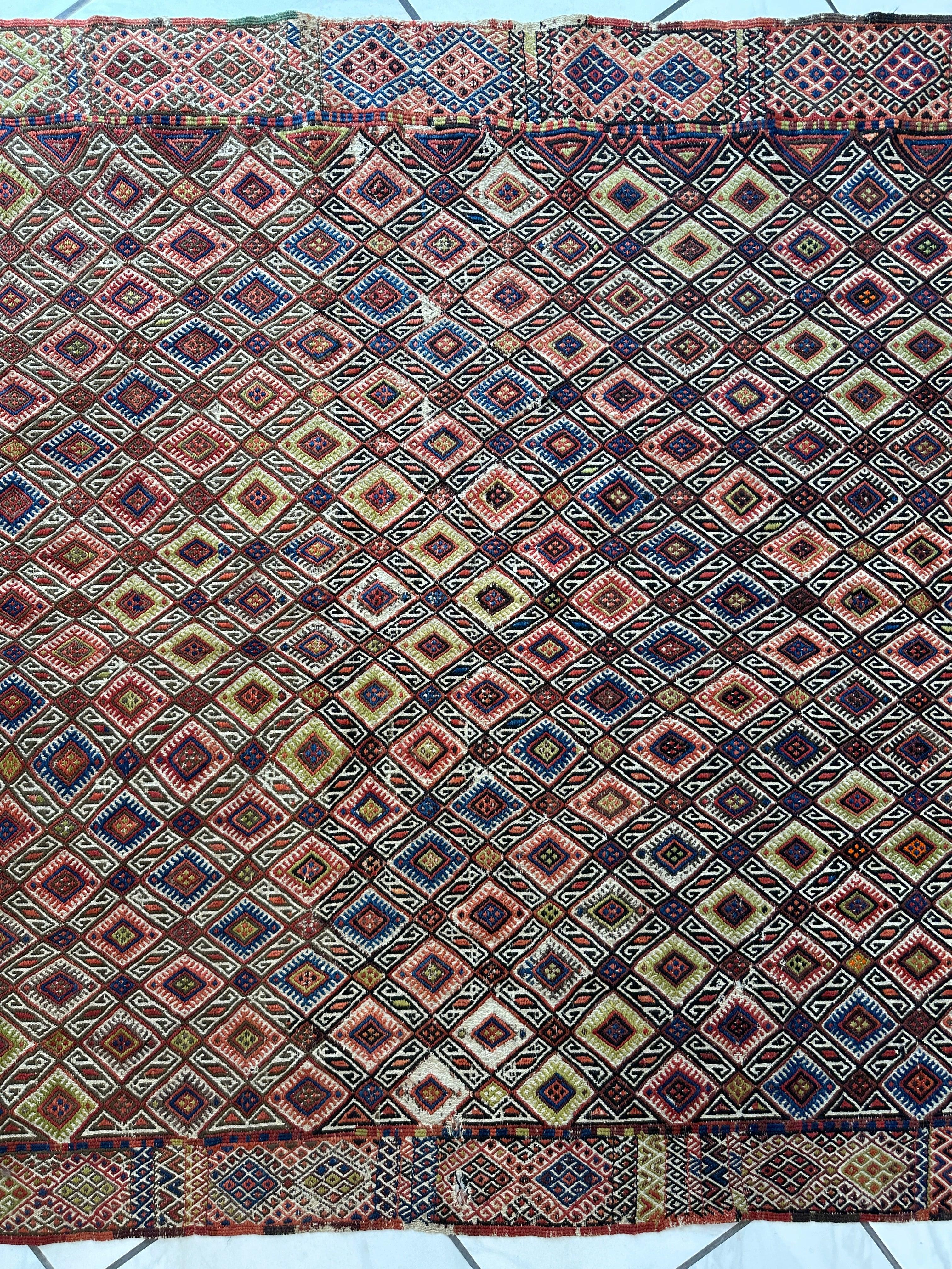 Antique Turkish Jajim Wool Rug 5’6” x 14’5” Rugistan
