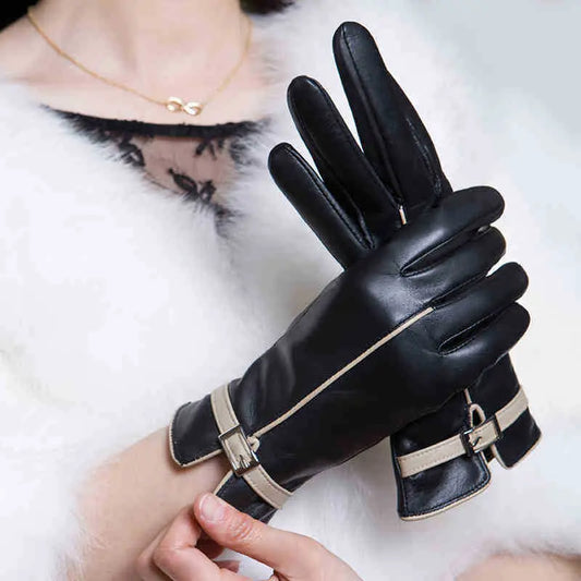 Ladies leather gloves Family Shopolf