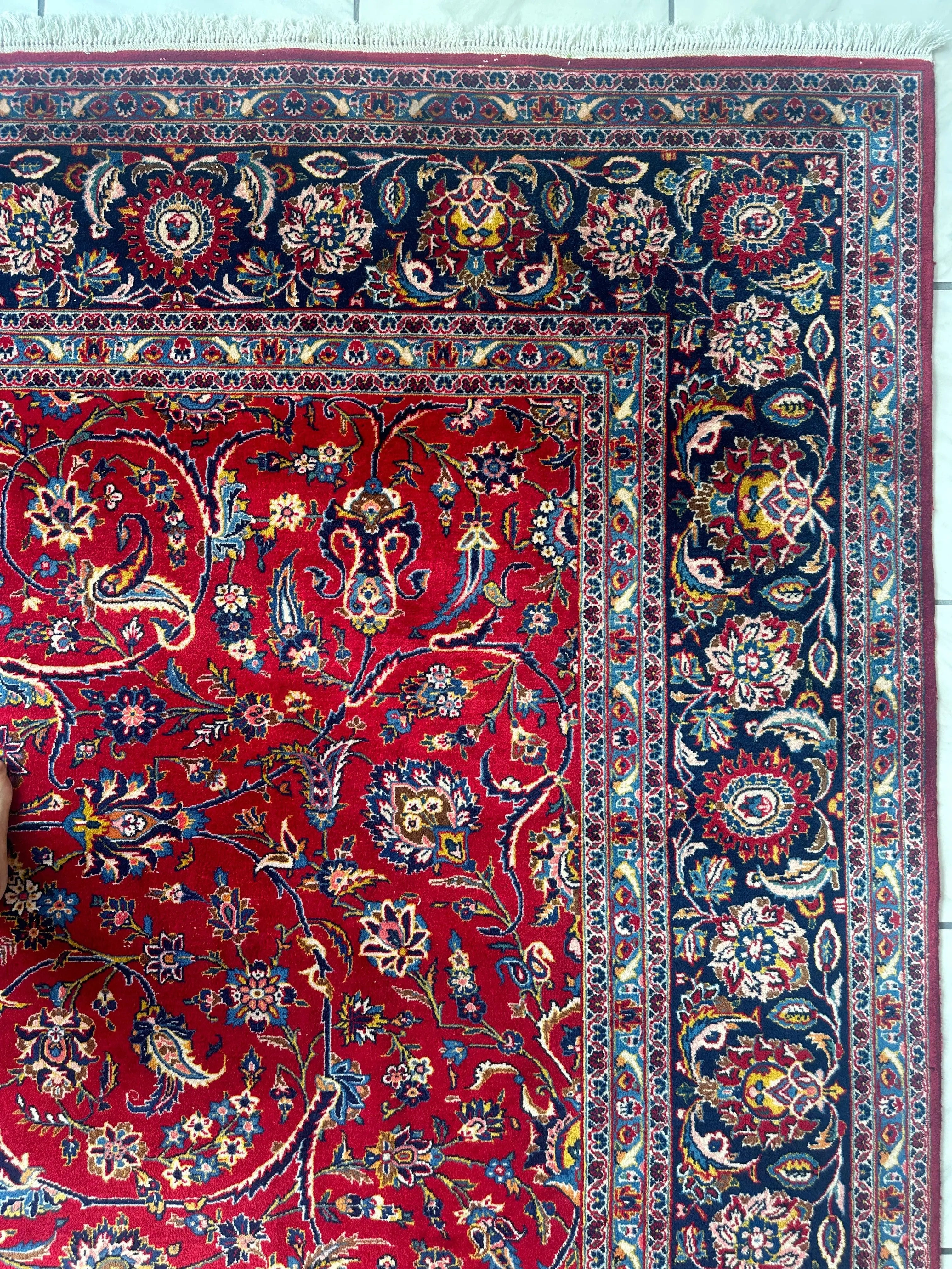 Incredible Persian Kashan All Over Wool Rug 10’2” x 14’ Rugistan