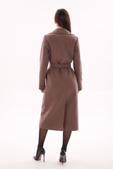 Harrington Classic Wraparound Overcoat in Mocha Mousse