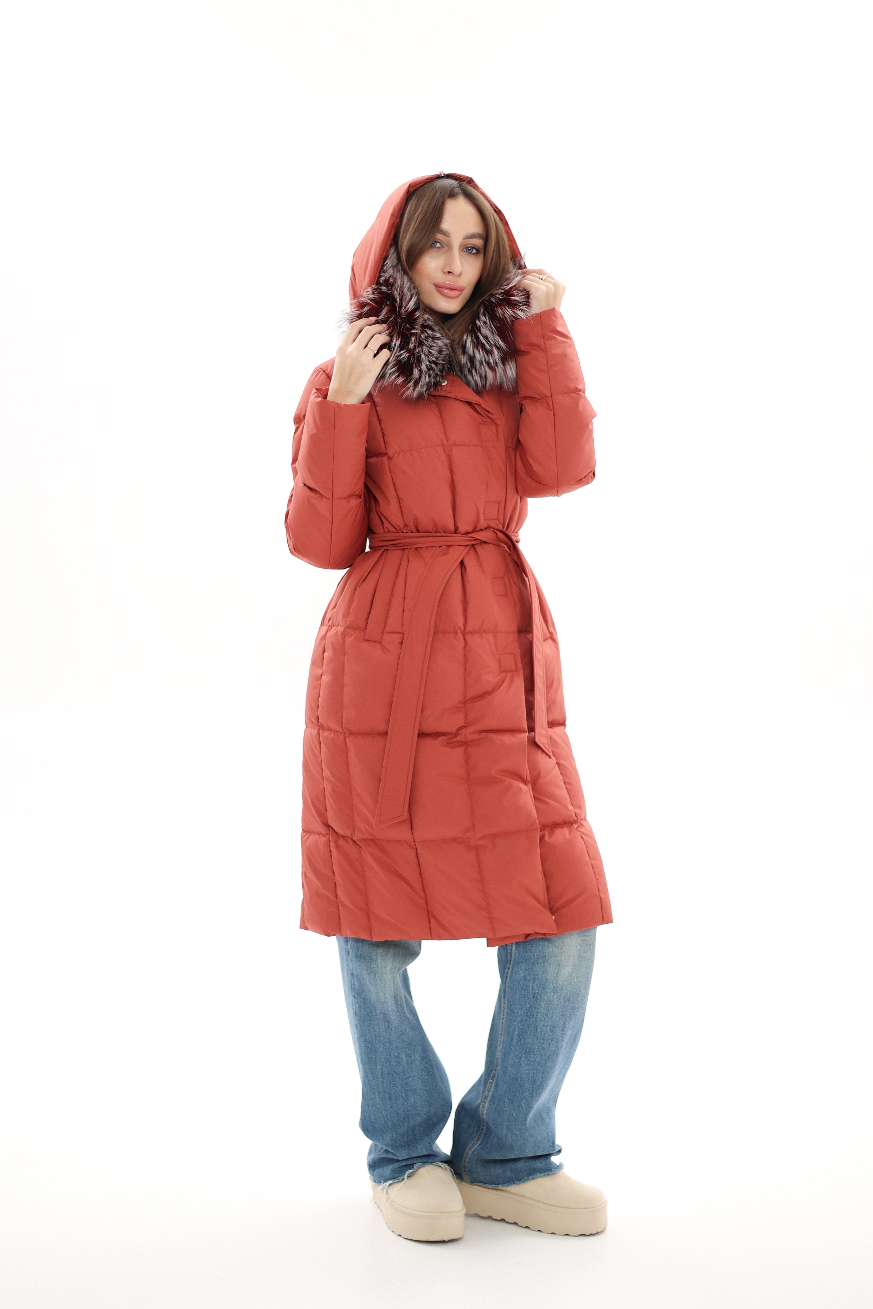 Genuine Silver Fox Fur Trim Down Coat Alaska® Outerwear Company