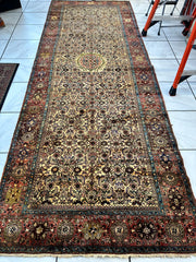 Hand-Knotted Persian Bidjar Herati Wool Runner – 4'11" x 13'2" – Durable Traditional Rug Rugistan