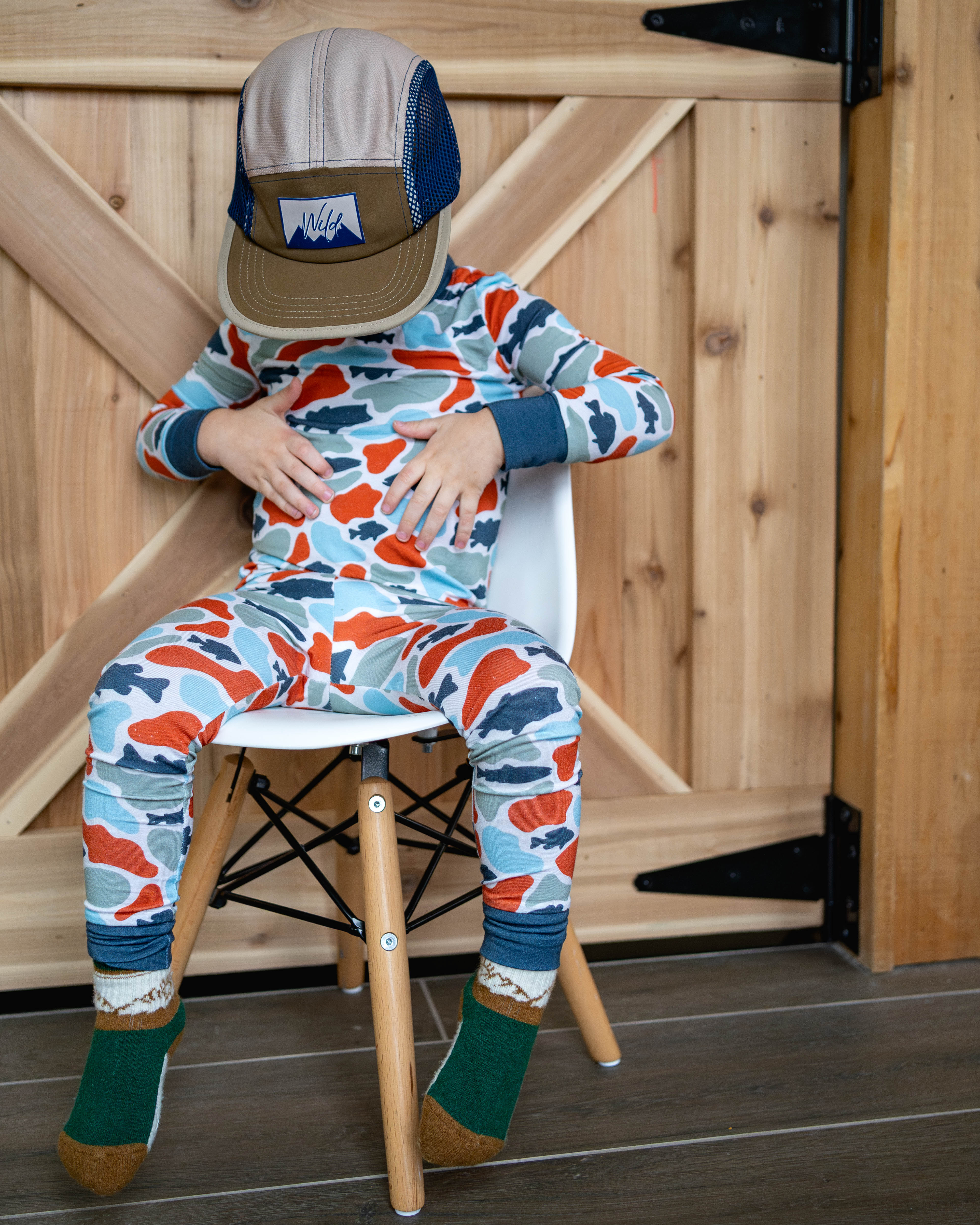 Camo fish bamboo pj set Keep the Littles Wild