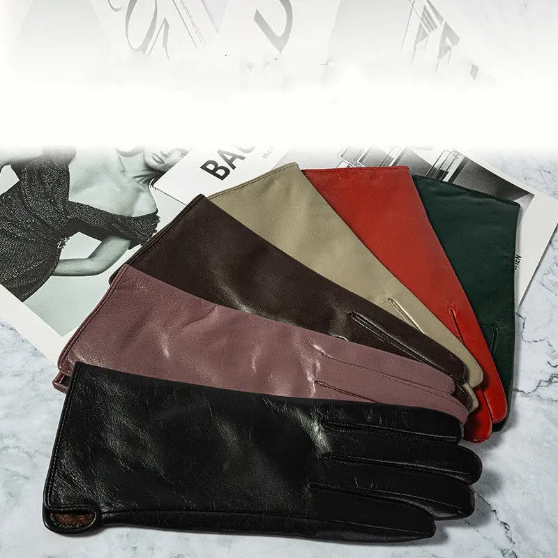 Touch Screen Leather Gloves with Plush Lining Family Shopolf