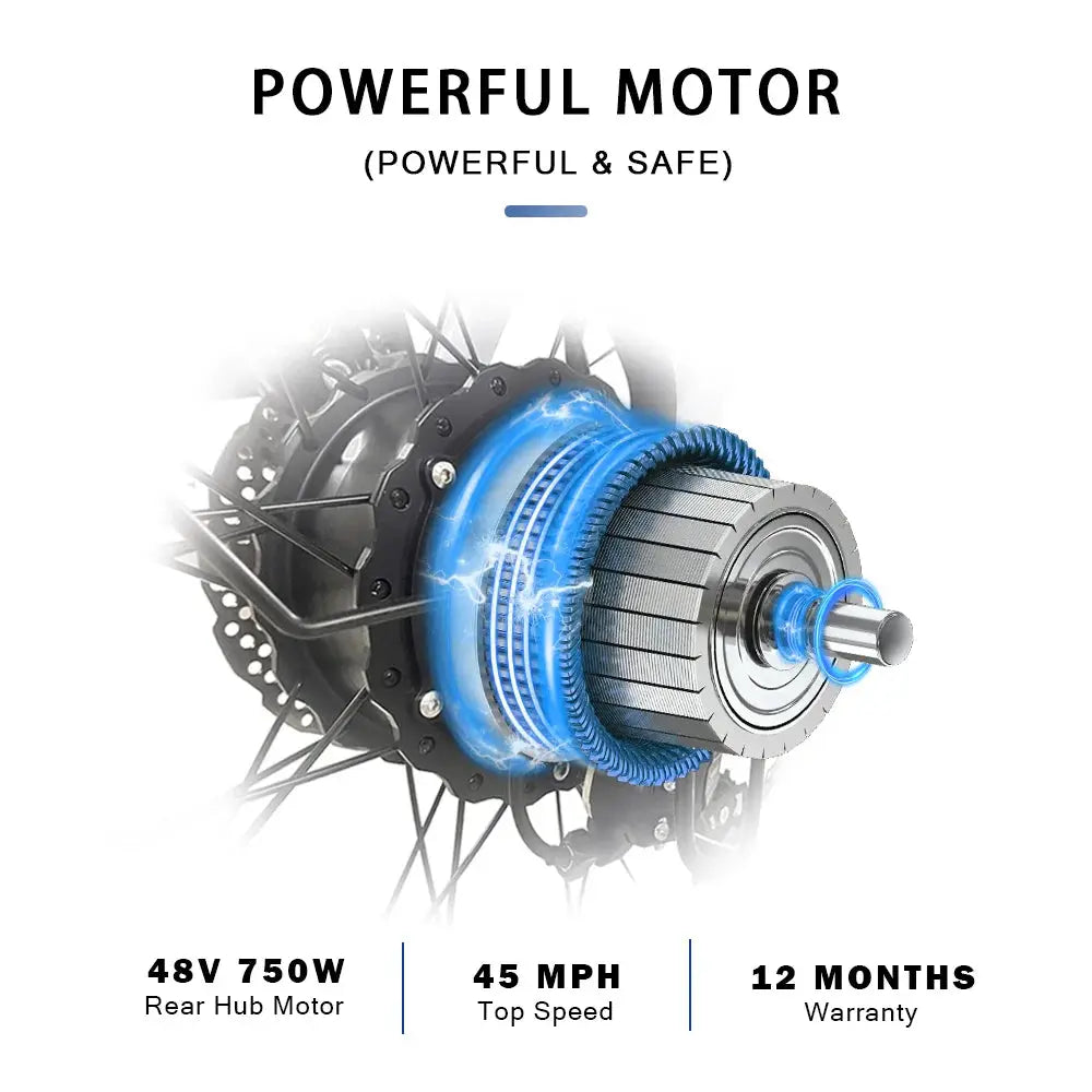 At20 Eletric Fat Bike 10AH/15AH/20AH 48V 750W Up To 45km/h