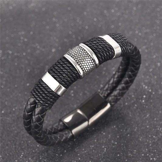Braided Leather Bracelet Family Shopolf