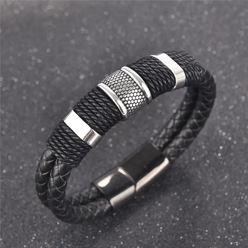 Braided Leather Bracelet Family Shopolf