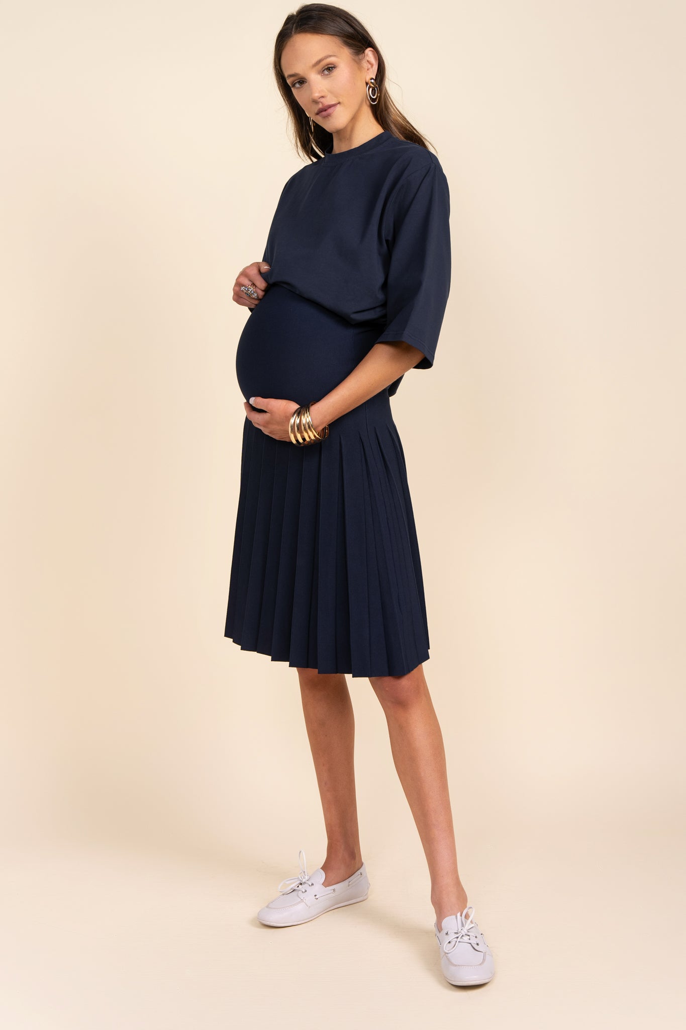 Maternity Infinity Skirt in Midnight Navy Apparalel