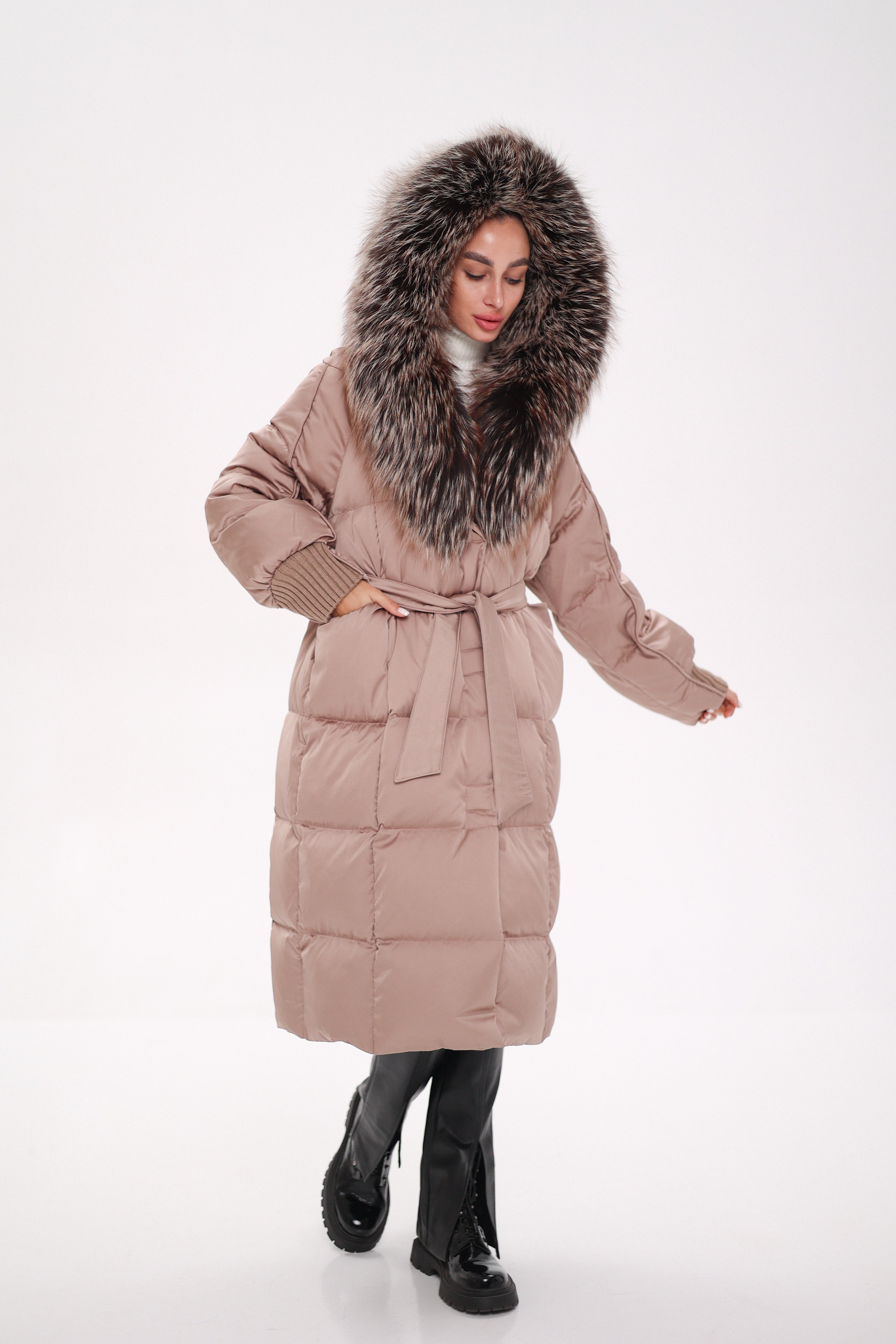 Rei Silver Fox Fully Lined Hood Down Coat in Blush Alaska® Outerwear Company